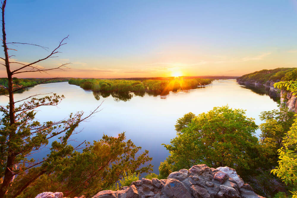 scenic lake in nature