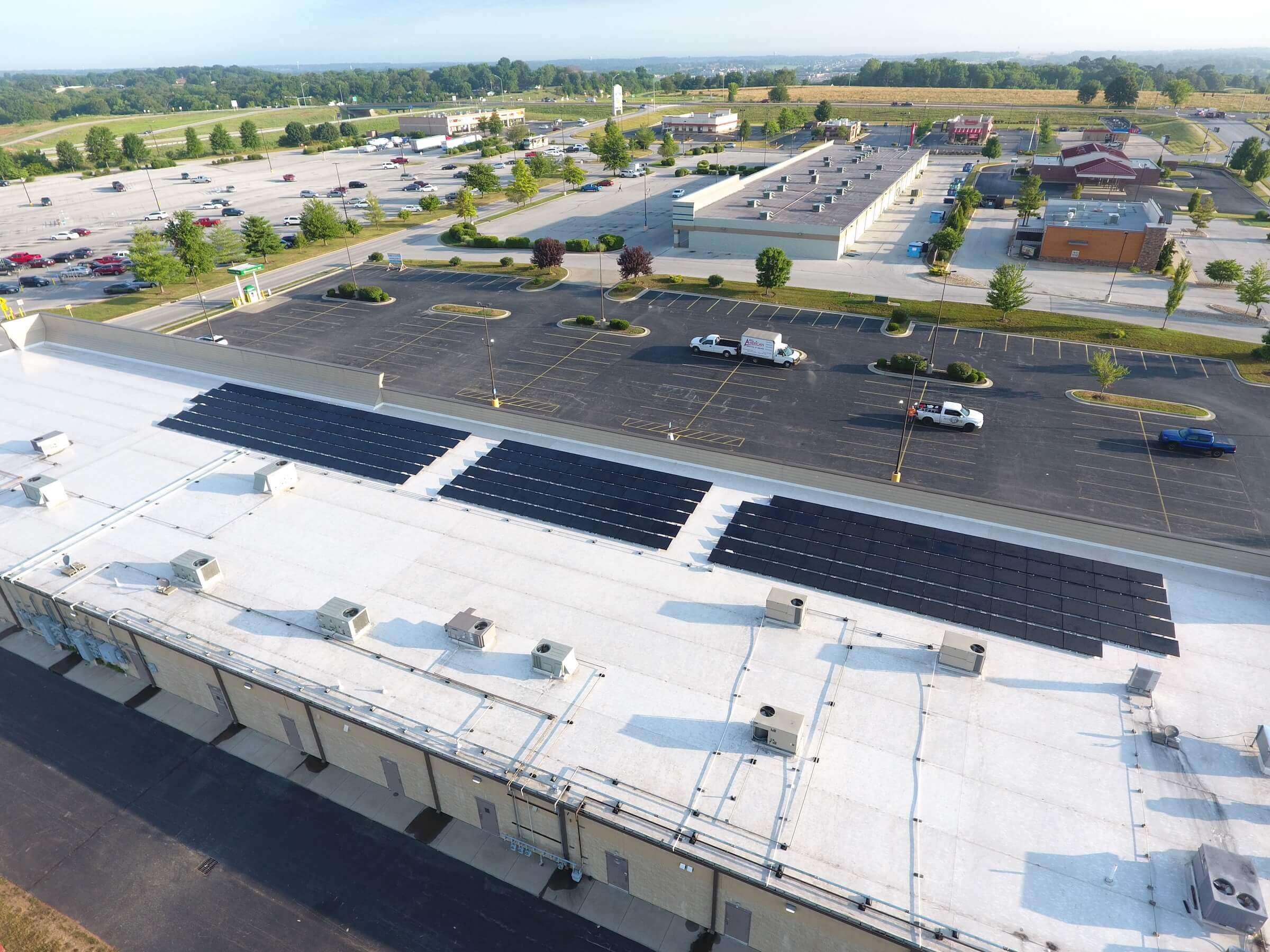 rooftop solar panel installation for commercial property