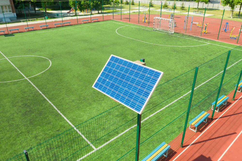 solar panel on a sports field stadium
